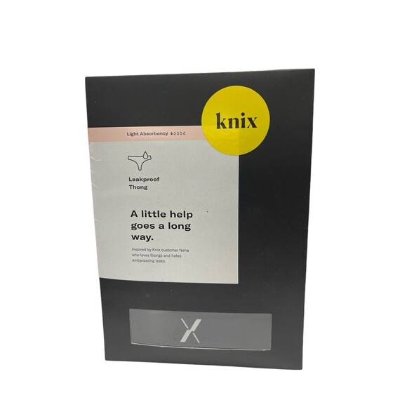 Knix Women's Light Absorbency Leakproof Thong Size M Black FK101BM - Picture 1 of 2